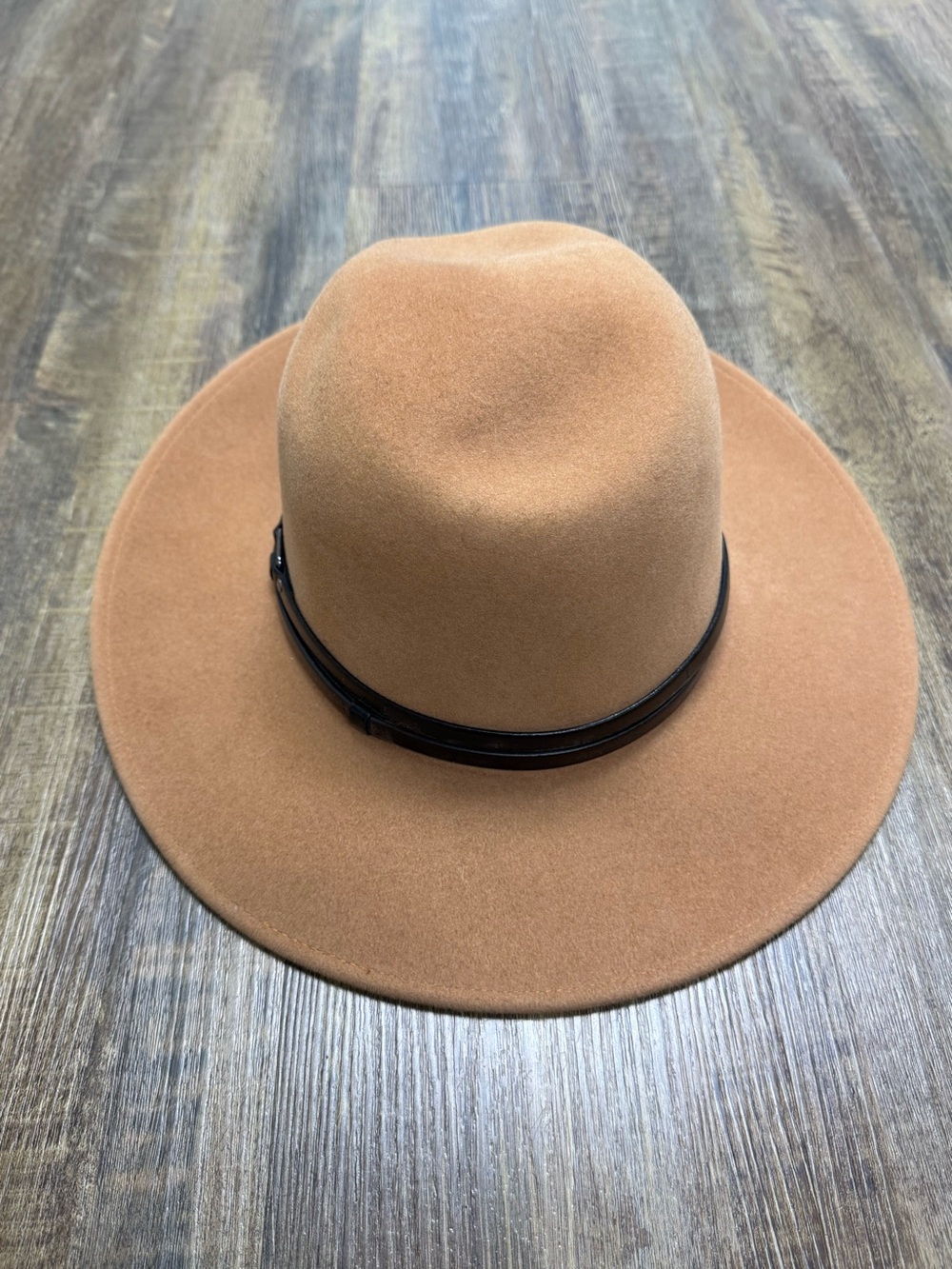 Bailey Of Hollywood Classic Camel 100% Wool Wide-Brim Fedora Hat Unisex M